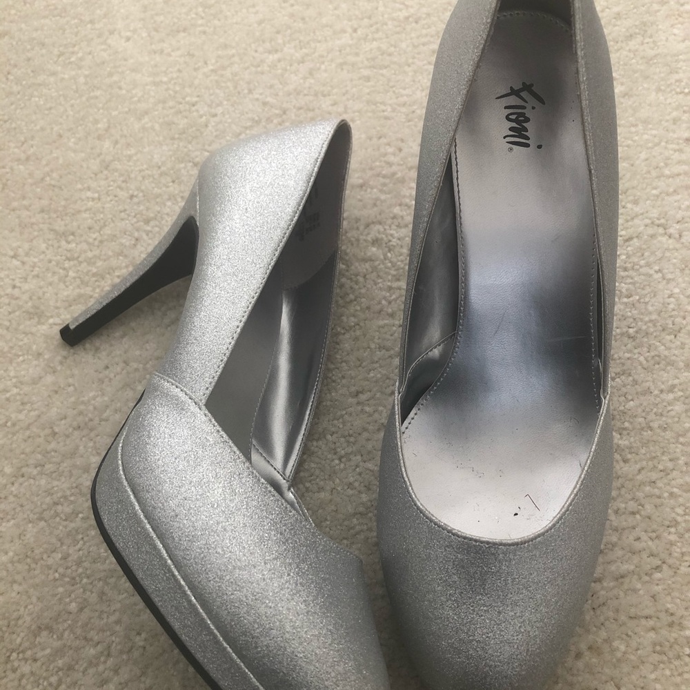 Shimmery silver heels